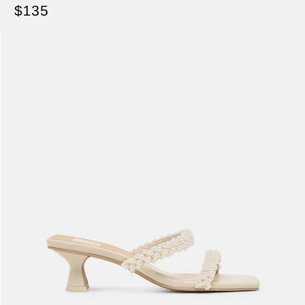 Dolce Vita Cream Pearl-Embellished Women's Heels